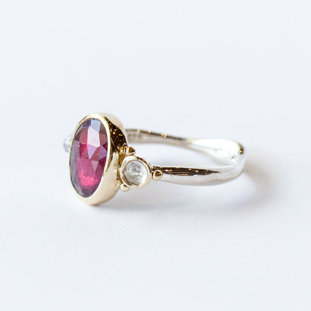 Ruby and Moonstone Ring