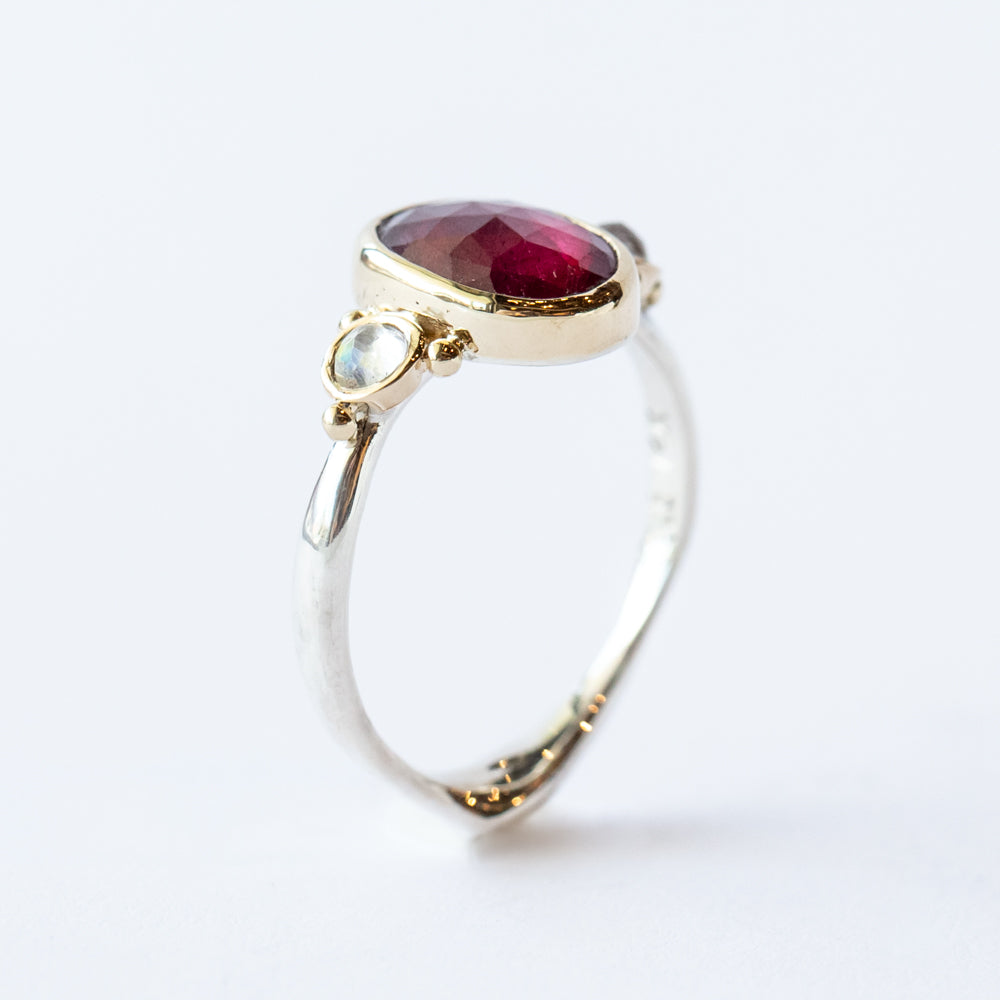 Ruby and Moonstone Ring