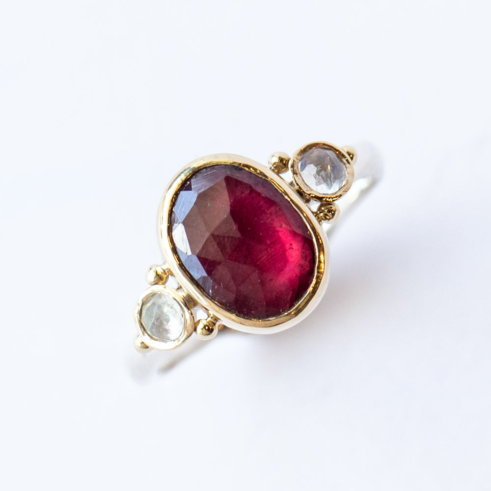 Ruby and Moonstone Ring