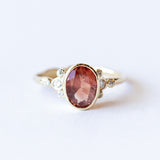 Oregon Sunstone and Diamond Ring