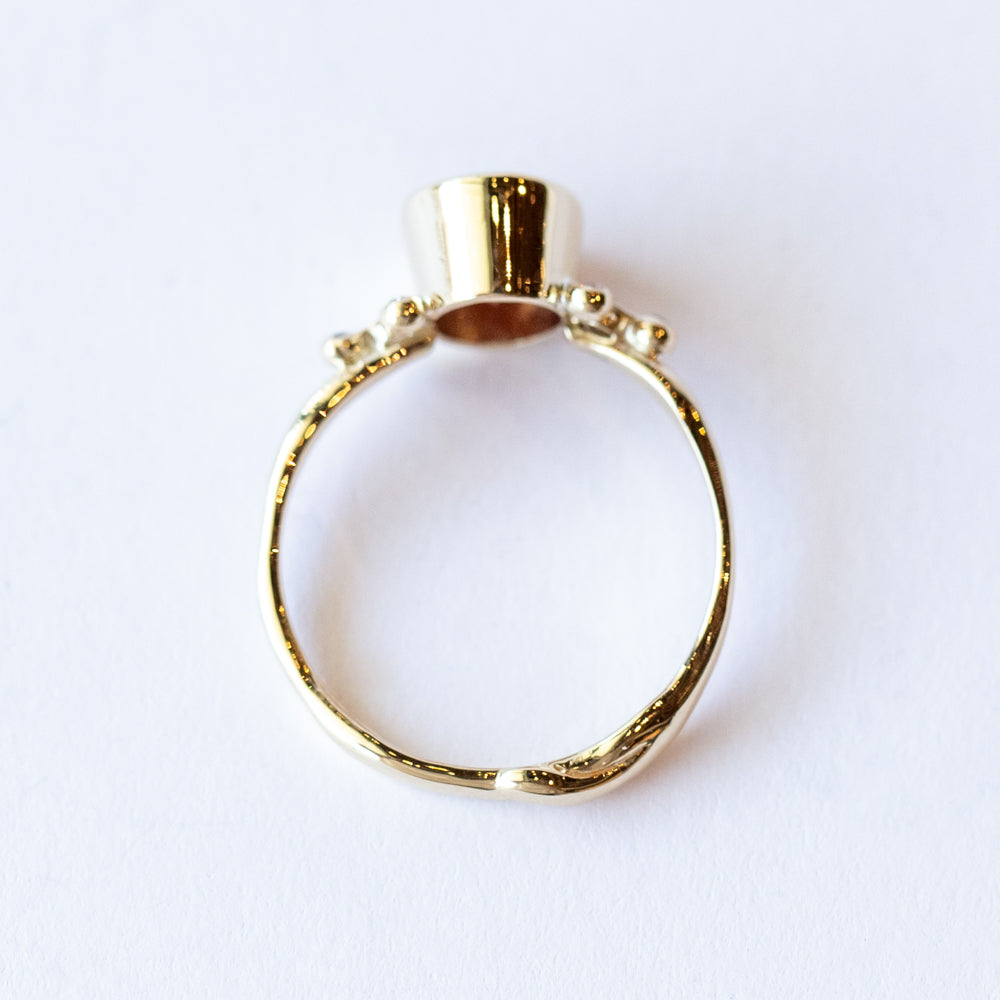Oregon Sunstone and Diamond Ring