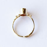 Oregon Sunstone and Diamond Ring