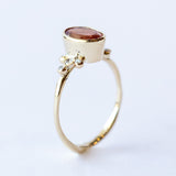 Oregon Sunstone and Diamond Ring