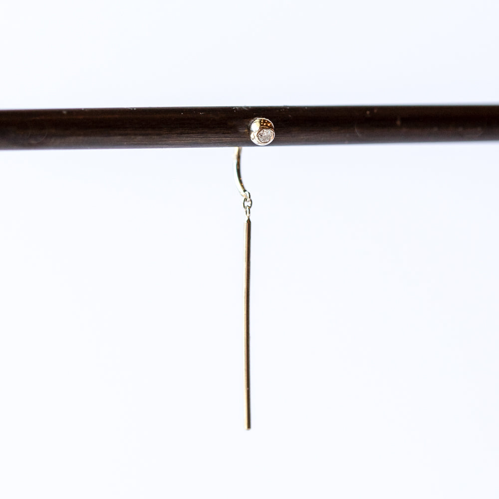 Diamond Chime Stud Earring (Single)