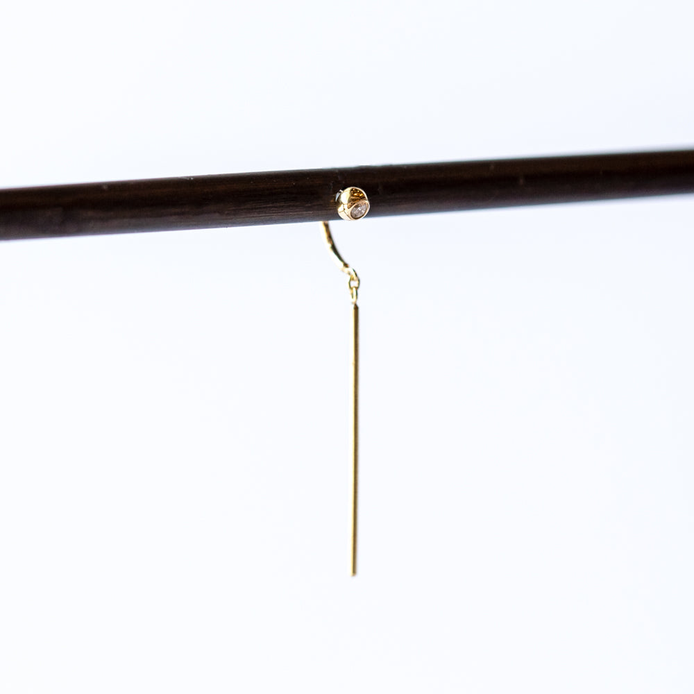 Diamond Chime Stud Earring (Single)
