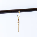 Diamond Huggie Drop Earring (Single)
