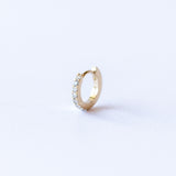 Half Pave Diamond Snuggie Earring, 6mm (Single)