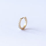 Half Pave Diamond Snuggie Earring, 8mm (Single)