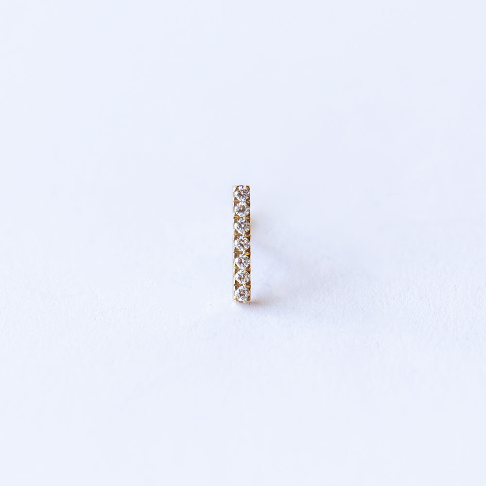 Pave Diamond Bar Stud Earring (Single)