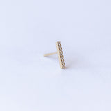 Pave Diamond Bar Stud Earring (Single)