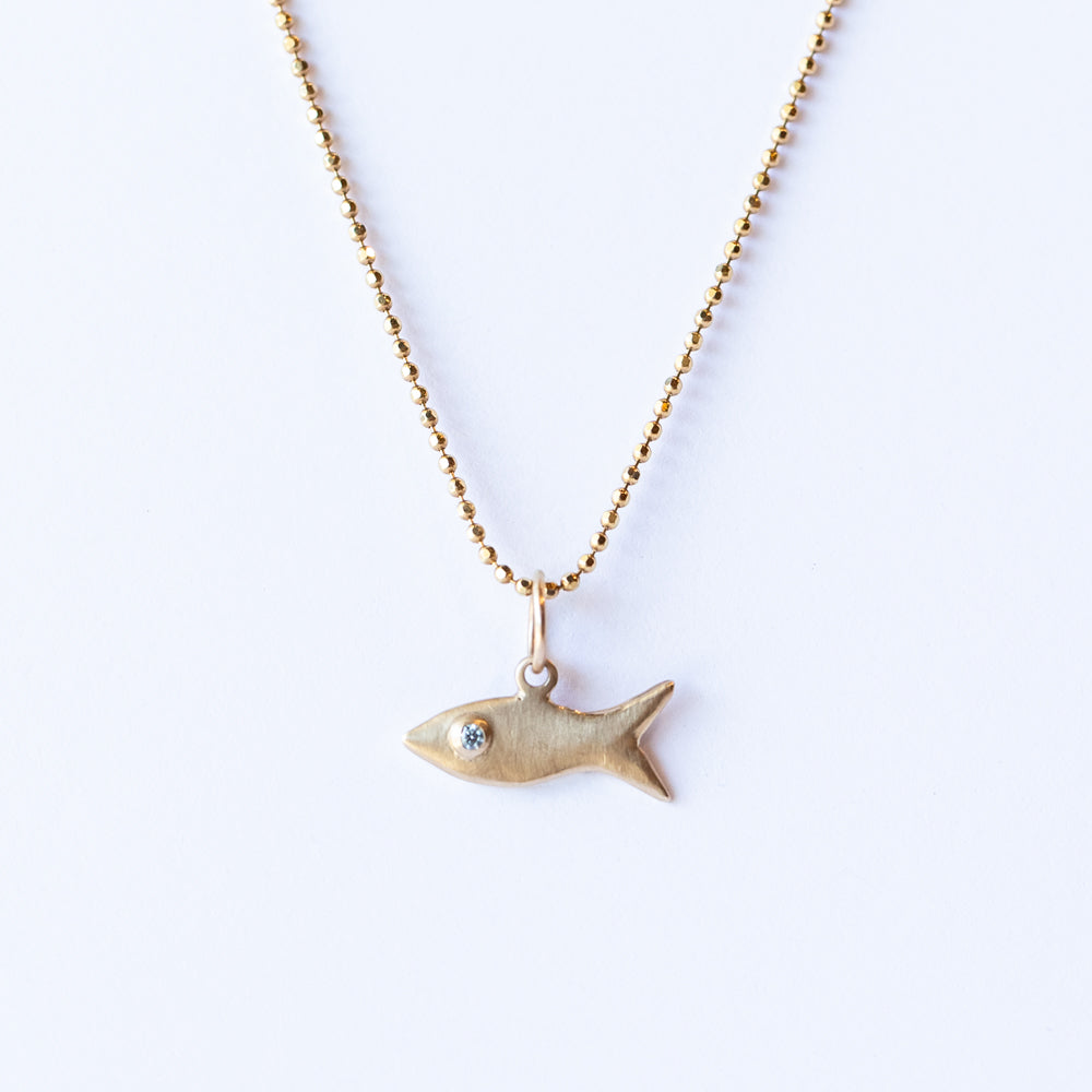 Fish Charm with Blue Diamond Eye