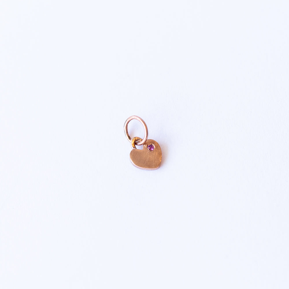 Itty Bitty Heart Charm with Pink Sapphire
