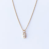 Tiny Padlock Charm with Pink Sapphire