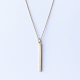 Skinny Large Bar Charm with 3 Diamonds