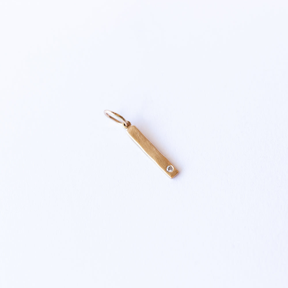 Skinny Tiny Bar Charm with Diamond