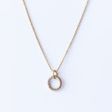 Small Open Circle Charm with Three Diamonds