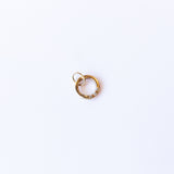 Small Open Circle Charm with Three Diamonds