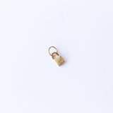 Tiny Padlock Charm with Stamped Heart