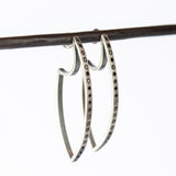 Celine Marquise Black Diamond Hoop Earrings, Large