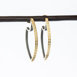 Celine Marquise White Diamond Hoop Earrings, Medium