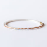 Laura 1.8mm Rose Gold, Silver and Diamond Bangle