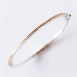 Laura 1.8mm Rose Gold, Silver and Diamond Bangle