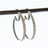 Mina White Diamond Hoop Earrings, Medium