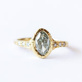 Radiant Champagne Diamond Bezel Ring