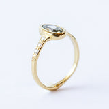 Radiant Champagne Diamond Bezel Ring