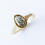 Radiant Champagne Diamond Bezel Ring