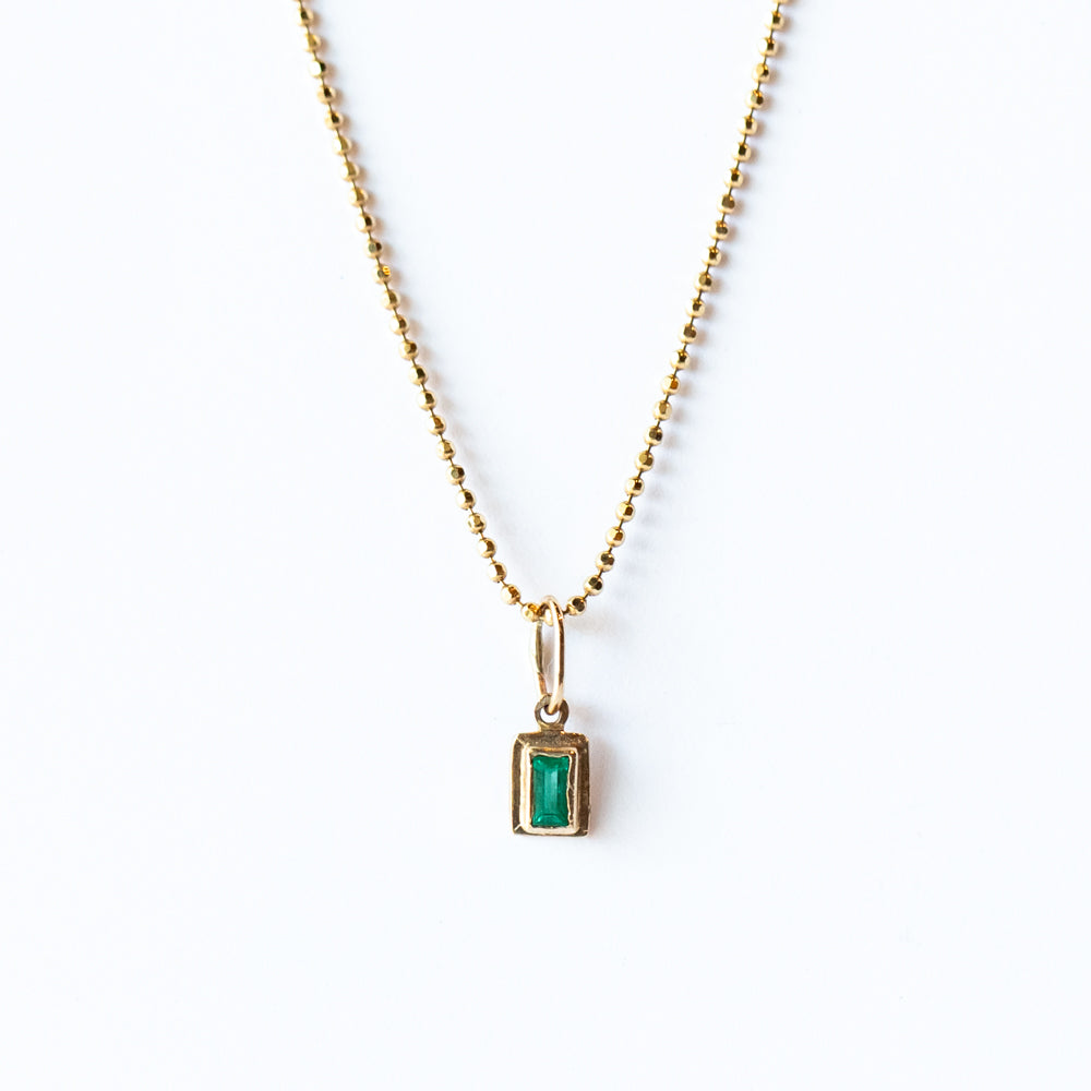 Baguette Emerald Charm