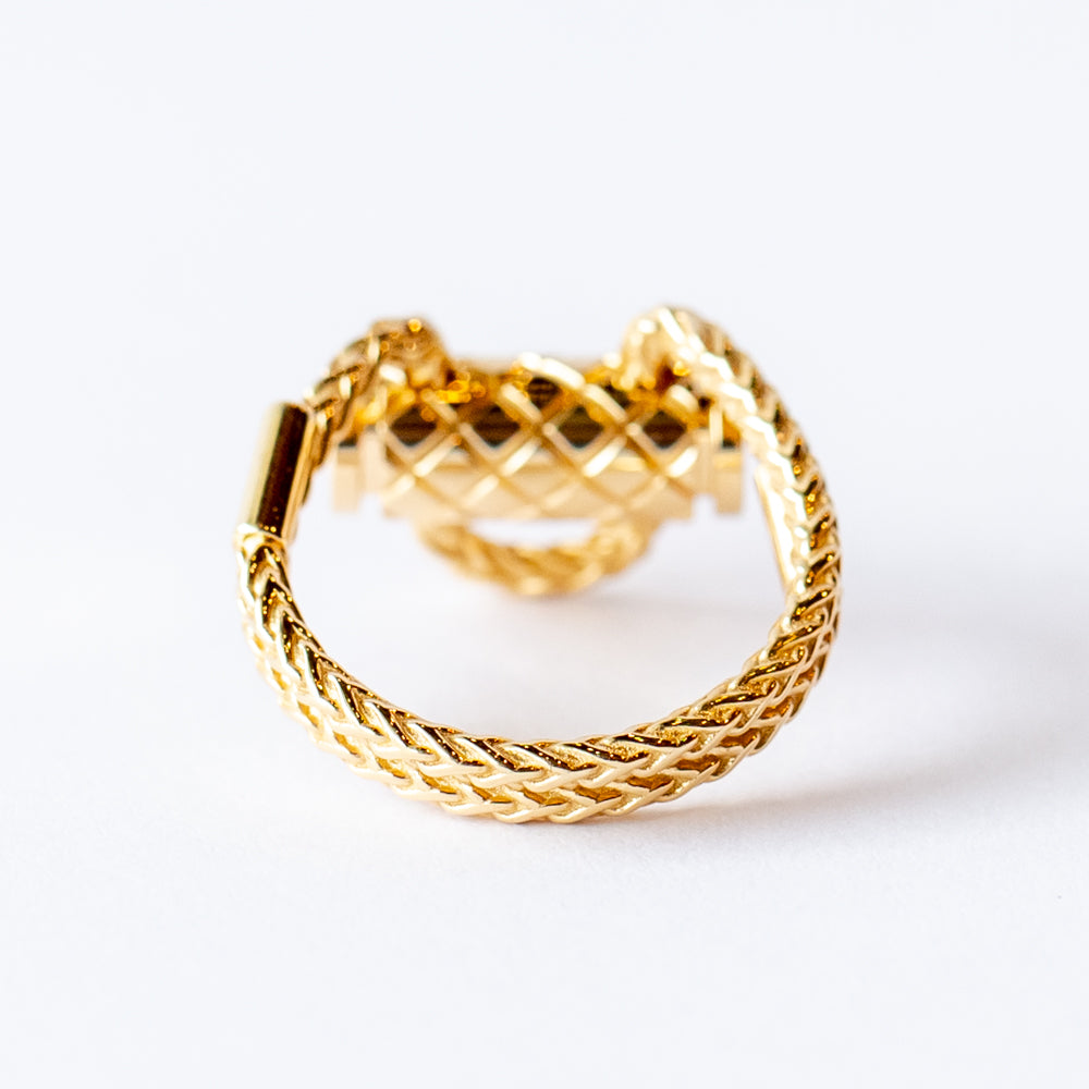 Gold and Diamond Latch Ring