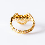 Gold and Diamond Latch Ring