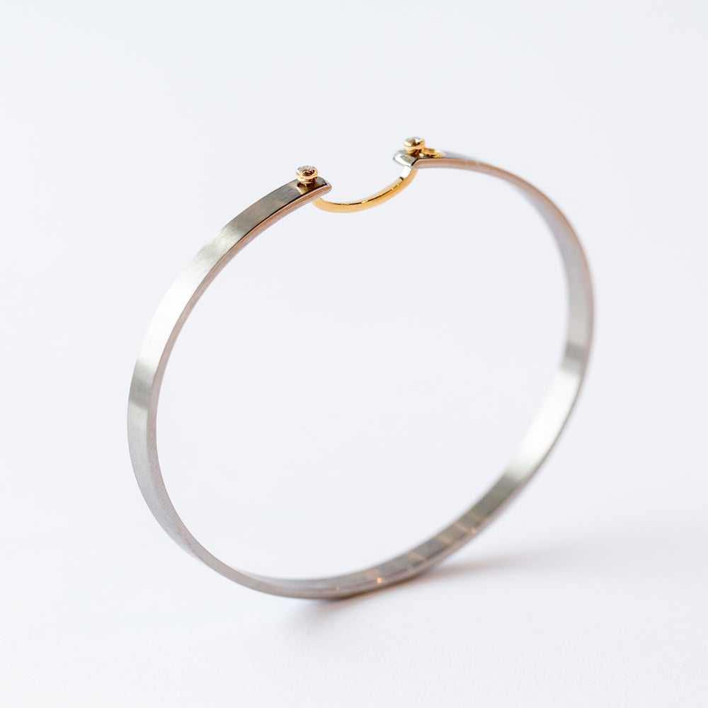 Paris From the Sky Mood 4mm Diamond Bangle
