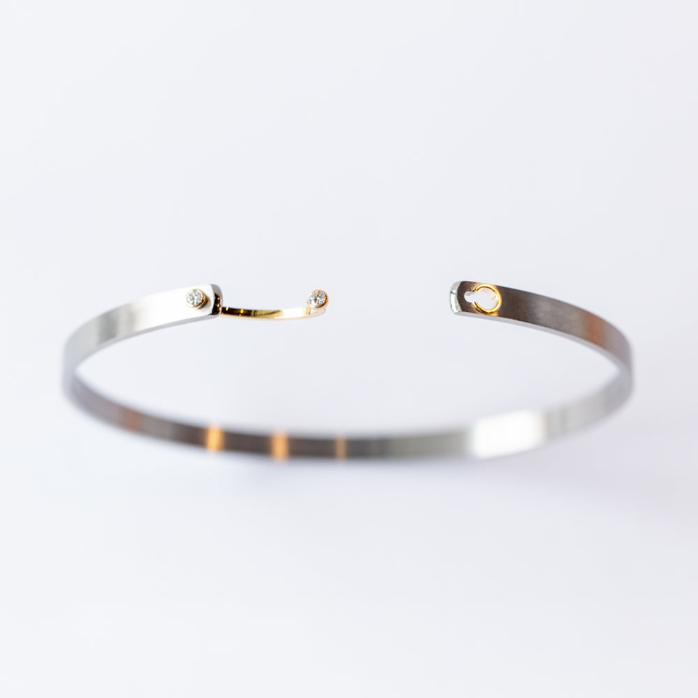 Paris From the Sky Mood 4mm Diamond Bangle