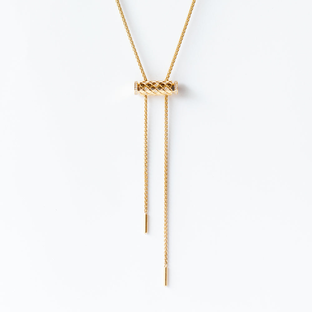 Half-Pavé Diamond Latch Pendant