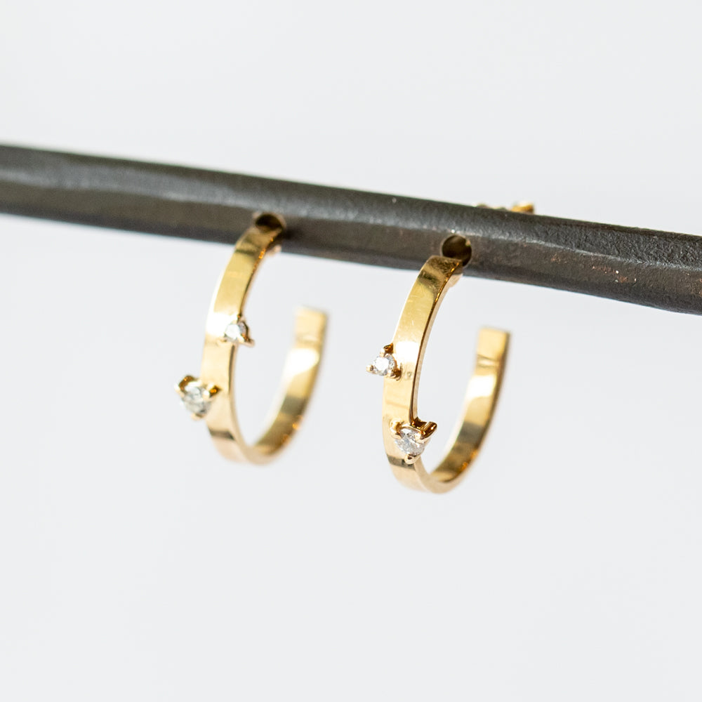 Wwake | Diamond Bove Hoop Earrings