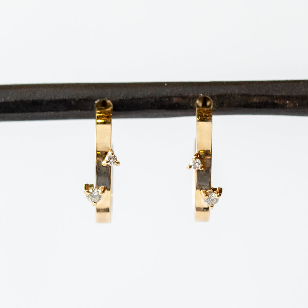 Wwake | Diamond Bove Hoop Earrings