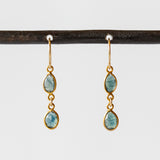 Double Sapphire Drop Earrings