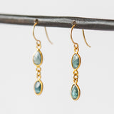 Double Sapphire Drop Earrings