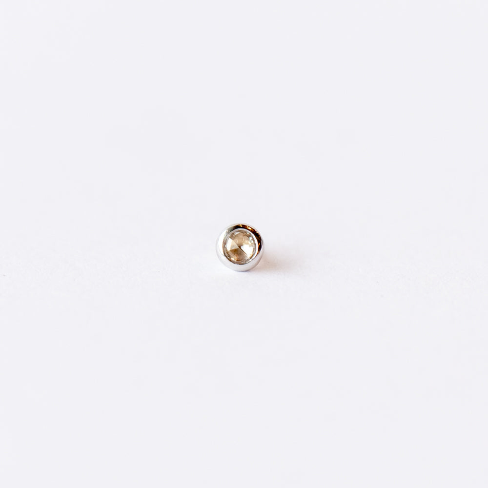 Bezel Set Petite Diamond Stud Earring (Single)