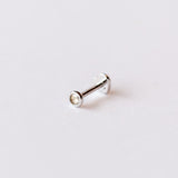 Bezel Set Petite Diamond Stud Earring (Single)