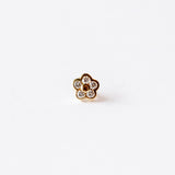 Pamela Love | Bezel White Diamond Flower Stud Earring (Single)