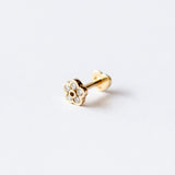 Pamela Love | Bezel White Diamond Flower Stud Earring (Single)