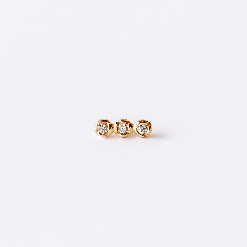 Pamela Love | Diamond Molten Triple Dot Stud Earring (Single)