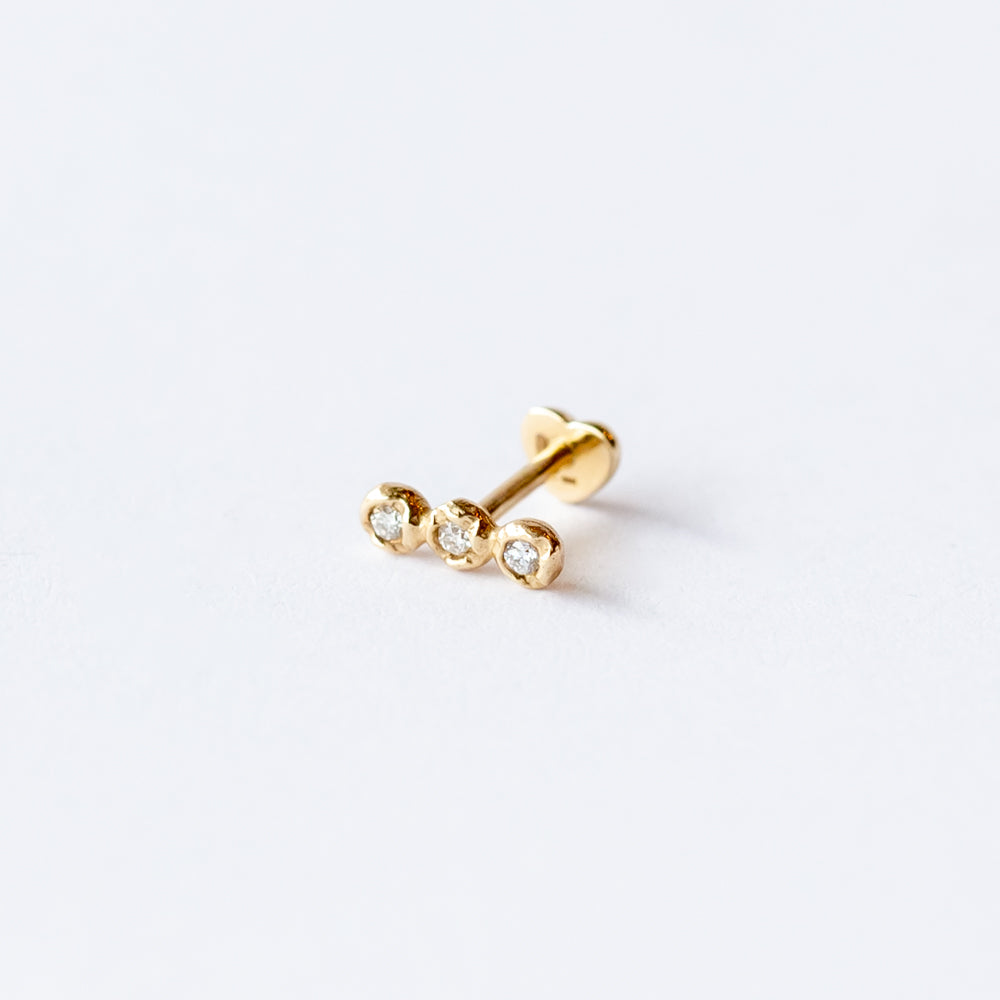 Pamela Love | Diamond Molten Triple Dot Stud Earring (Single)