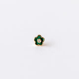 Pamela Love | Malachite Flower and Diamond Stud Earring (Single)