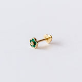 Pamela Love | Malachite Flower and Diamond Stud Earring (Single)