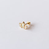 Opal and Diamond Marquise Pear Stud Earring (Single)