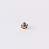 Pamela Love | Turquoise and Diamond Moon Stud Earring (Single)